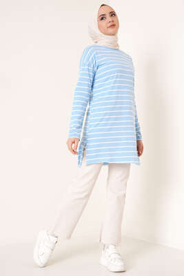 Şeritli Tunik Bebe Mavi - Yılın Fırsatı
