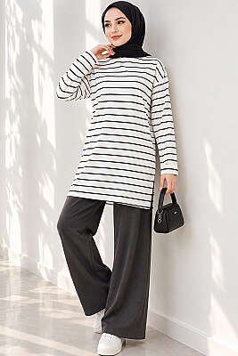 Şeritli Tunik Beyaz - 100-300 TL Ürünler