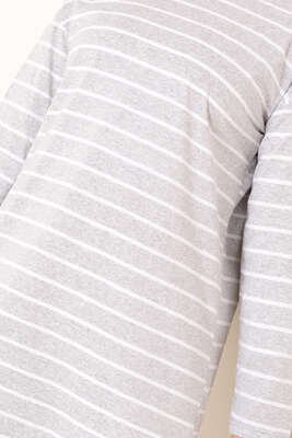 Şeritli Tunik Gri - Yılın Fırsatı