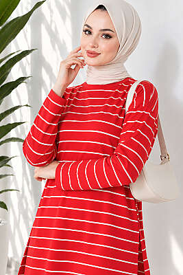 Şeritli Tunik Kırmızı - 100-300 TL Ürünler