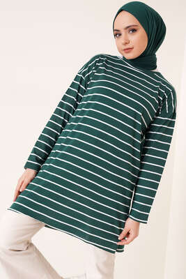 Şeritli Tunik Zümrüt Yeşili - 100-300 TL Ürünler
