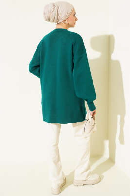 Serpme Taşlı Triko Tunik Nefti - Tunik