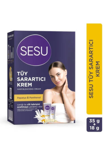 Sesu Tüy Sarartıcı Krem 35 ml +Aktivatör 18 ml - Tüy Dökücü