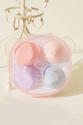 Sevimli Ayı Kutulu Beauty Blender Sünger Seti Asorti - Makyaj Aksesuarları