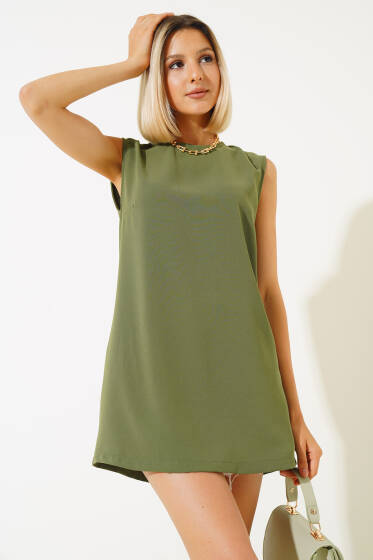 Sıfır Kol Bluz Haki - Bluz