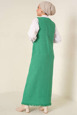 Sıfır Kol Elbise Yeşil - Thumbnail