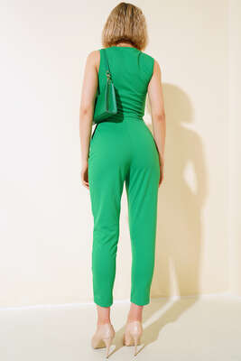 Sıfır Kol Tulum Yeşil - Kadın Giyim Modelleri