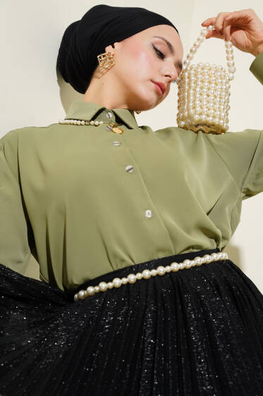 Şifon Basic Gömlek Haki - Gömlek