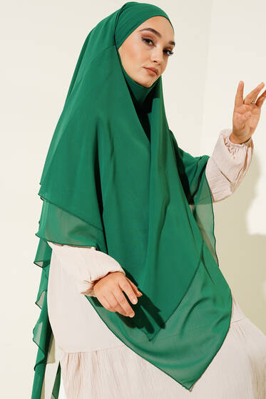 Şifon Sufle Hazır Şal Benetton - Desenli Şal