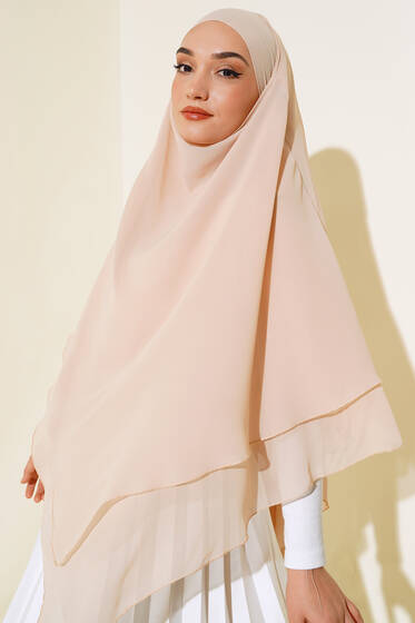 Şifon Sufle Hazır Şal Latte - Başörtüsü