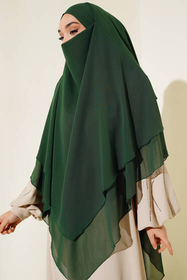 Şifon Sufle Hazır Şal Zümrüt - Hazır Şal