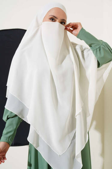 Şifon Sufle Himar Şal Ekru - Başörtüsü