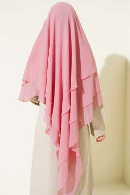 Şifon Sufle Himar Şal Pembe - Başörtüsü