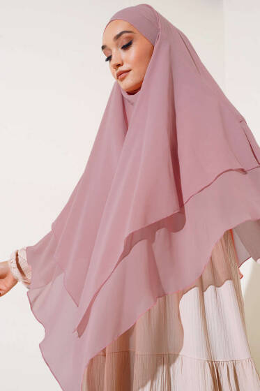 Şifon Sufle Himar Şal Pudra - Başörtüsü