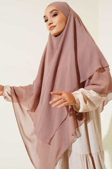 Şifon Sufle Himar Şal Somon - Başörtüsü