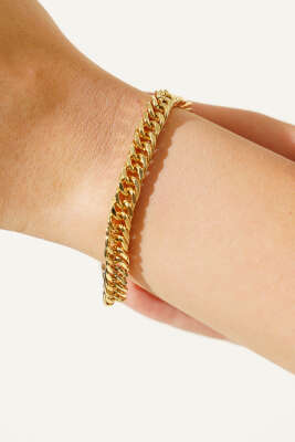 Sık Zincirli Bileklik Gold - Bileklik