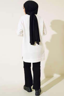 Silence is Luxury Baskılı Tunik Ekru - Tunik