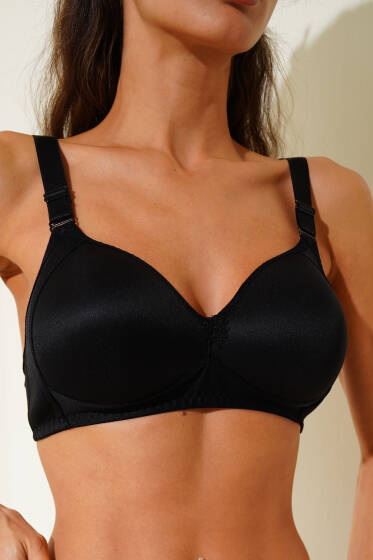 Desteksiz Telsiz İçi Boş Sütyen Siyah - Toparlayıcı Sütyen / Minimizer Sütyen