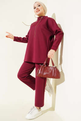 Sim İp Bağcıklı İkili Takım Bordo - TABLO FASHİON