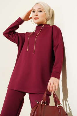 Sim İp Bağcıklı İkili Takım Bordo - İkili Takım