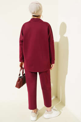 Sim İp Bağcıklı İkili Takım Bordo - İkili Takım