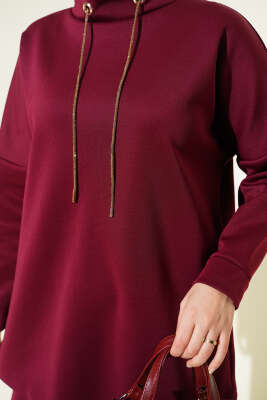 Sim İp Bağcıklı İkili Takım Bordo - İkili Takım