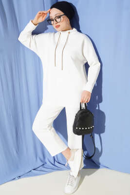 Sim İp Bağcıklı İkili Takım Ekru - TABLO FASHİON