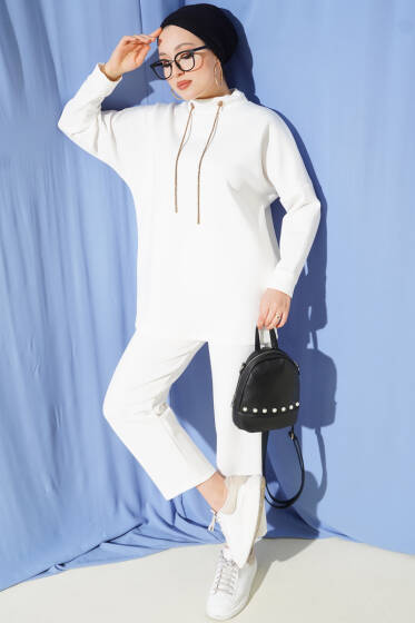 Sim İp Bağcıklı İkili Takım Ekru - İkili Takım