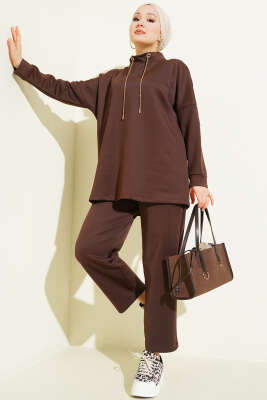 Sim İp Bağcıklı İkili Takım Kahve - TABLO FASHİON