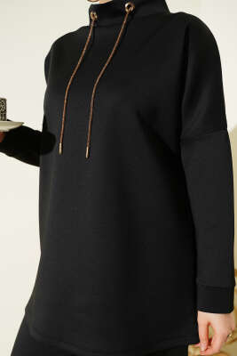 Sim İp Bağcıklı İkili Takım Siyah - İkili Takım