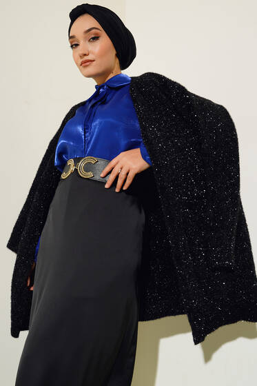 Simli Hırka Siyah - Hırka