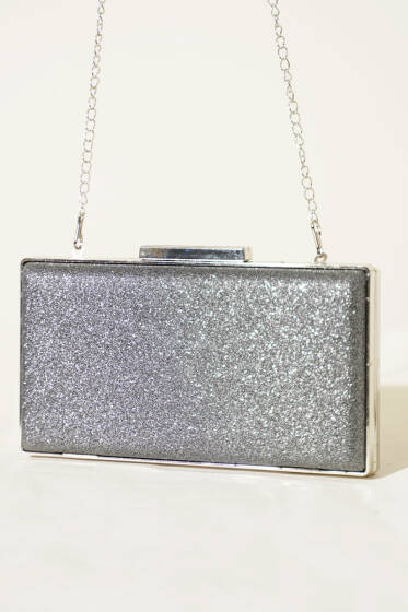 Simli Kadın Portföy Çanta Füme - Kol Çantası