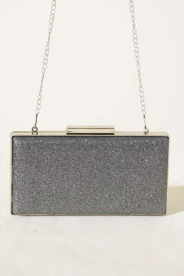 Simli Kadın Portföy Çanta Füme - Kol Çantası