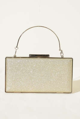 Simli Kadın Portföy Çanta Gold - Kol Çantası