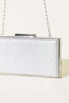 Simli Kadın Portföy Çanta Gümüş - Kol Çantası