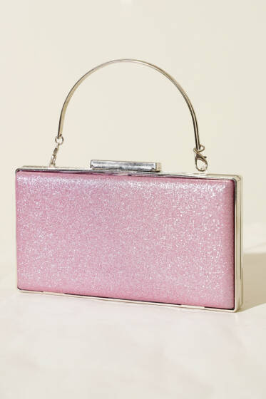 Simli Kadın Portföy Çanta Pembe - Kol Çantası