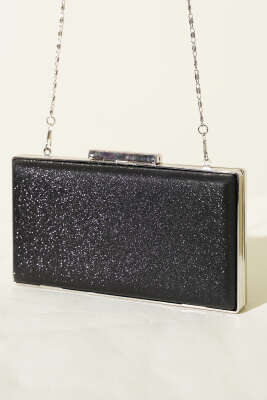 Simli Kadın Portföy Çanta Siyah - GÜZEL ÇANTA