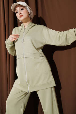 Simli Kapüşonlu Loyşa İkili Takım Nefti - İkili Takım