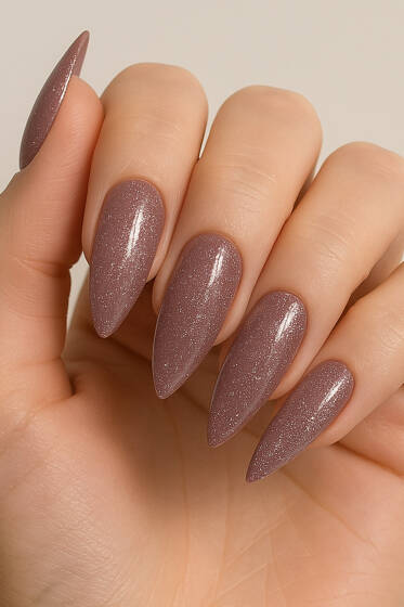 Simli Takma Tırnak Magenta - Tırnak Aksesuarları