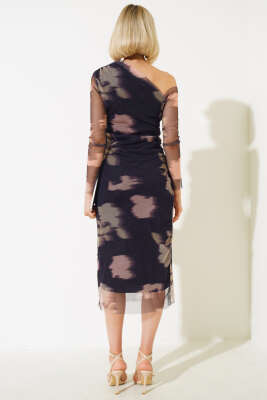 Simli Tül Elbise Mor - Kadın Giyim Modelleri