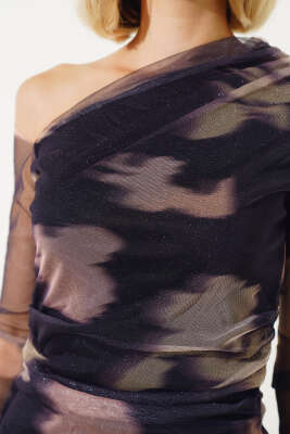 Simli Tül Elbise Mor - Kadın Giyim Modelleri