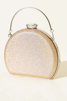 Simli Yarım Ay Model Kadın Abiye Çanta Bakır - GÜZEL ÇANTA