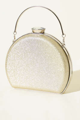 Simli Yarım Ay Model Kadın Abiye Çanta Gold - GÜZEL ÇANTA