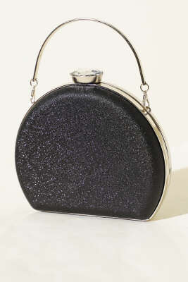 Simli Yarım Ay Model Kadın Abiye Çanta Siyah - GÜZEL ÇANTA