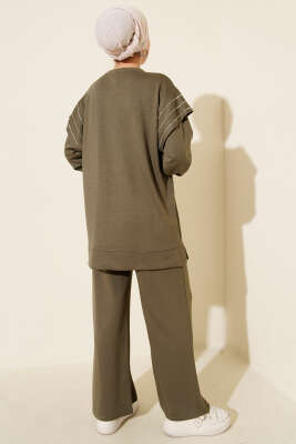 Sıra Taş Detaylı Loyşa İkili Takım Haki - İkili Takım