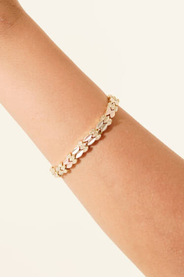 Sıra Taş Geçişli Bileklik Gold - Günün Seçilenleri