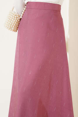 Sıra Taşlı Etek Magenta - Uzun Etek