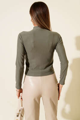 Sıra Taşlı Kaşkorse Body Haki - Kadın Giyim Modelleri