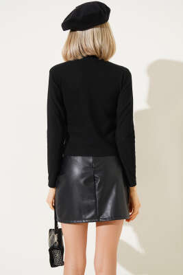 Sıra Taşlı Kaşkorse Body Siyah - Kadın Giyim Modelleri