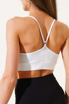 Sırtı Çapraz İp Askılı Büstiyer Beyaz - Yılın Fırsatı